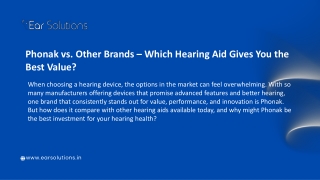 Phonak vs. Other Brands – Which Hearing Aid Gives You the Best Value