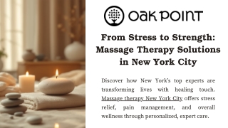 From Stress to Strength Massage Therapy Solutions in New York City