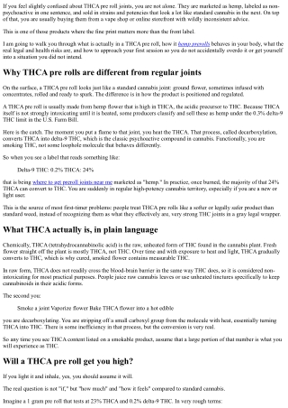 What to Know Before Trying THCA Pre Roll Joints for the First Time