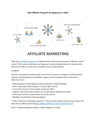 Best Affiliate Programs for Beginners in 2024