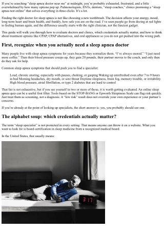 How to Choose a Board-Certified Sleep Apnea Doctor Near Me