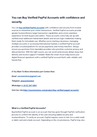 How Unlock Buy Verified PayPal Accounts? | PDF