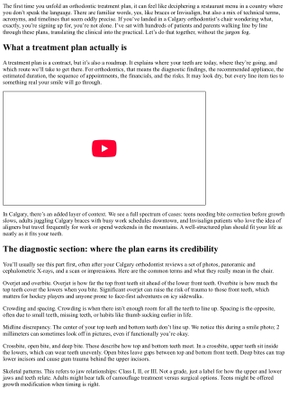 Calgary Orthodontist: How to Read Your Treatment Plan