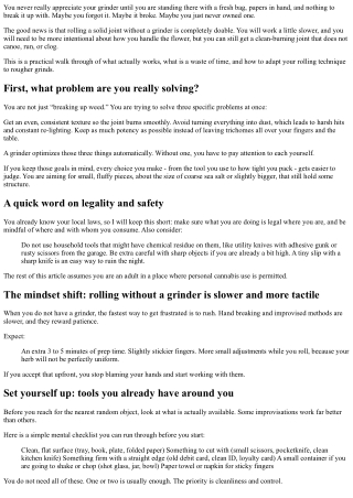 How to Roll a Joint Without a Grinder: Tips and Tricks