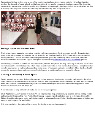 Efficient Workflow Strategies For Busy Families During their kitchen renovations