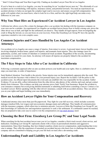 5 Critical Steps and Your Best Legal Ally: Finding an Accident Lawyer Near Me in