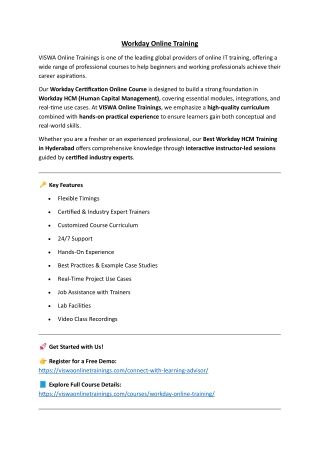 Workday Online Training & Certification From India