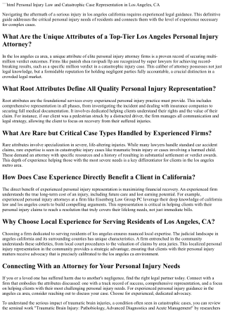 5 Essential Questions and Answers About Personal Injury Representation in Los An