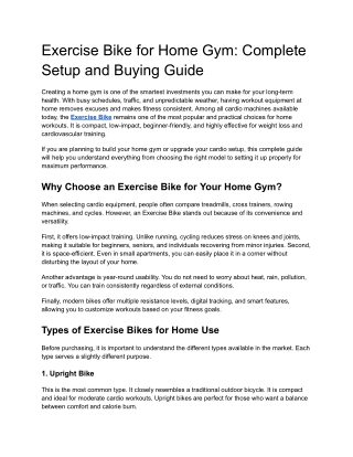 Exercise Bike for Home Gym_ Complete Setup and Buying Guide