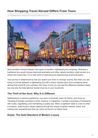 travassa.in-How Shopping Travel Abroad Differs From Tours