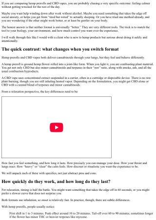 Hemp Prerolls vs CBD Vapes: Which Is Better for Relaxation?