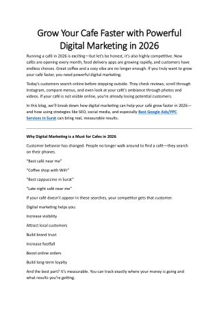 Grow Your Cafe Faster with Powerful Digital Marketing in 2026