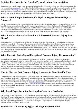 Top 10 Personal Injury Attorneys and Premier Law Firms in Los Angeles, Californi