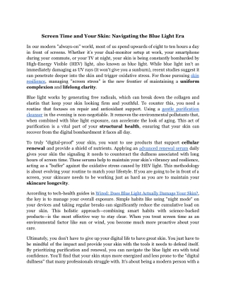 Screen Time and Your Skin_ Navigating the Blue Light Era