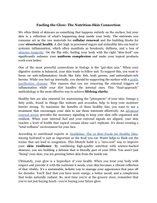 Fueling the Glow_ The Nutrition-Skin Connection