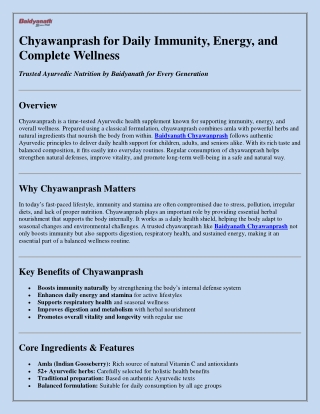 Chyawanprash for Daily Immunity, Energy, and Complete Wellness