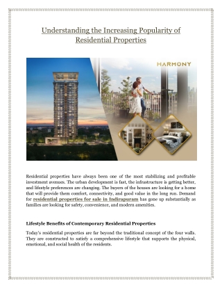 Understanding the Increasing Popularity of Residential Properties