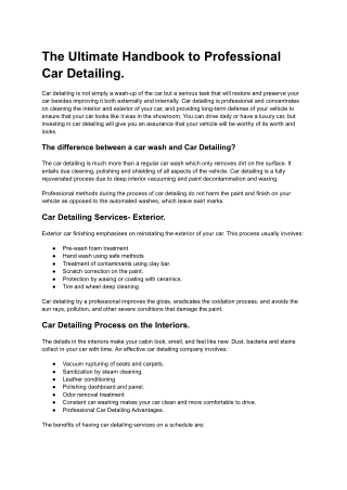(Blog)_-The Complete Guide to Professional Car Detailing