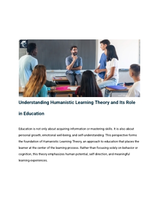 Understanding Humanistic Learning Theory and Its Role in Education