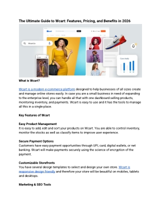 The Ultimate Guide to Wcart: Features, Pricing, and Benefits in 2026