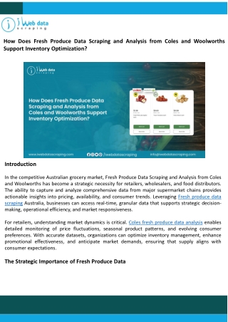 Fresh Produce Data Scraping and Analysis from Coles and Woolworths