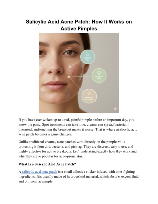Salicylic Acid Acne Patch_ How It Works on Active Pimples