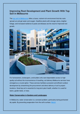 Improving Root Development and Plant Growth With Top Soil in Melbourne