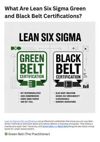 What Are Lean Six Sigma Green and Black Belt Certifications 