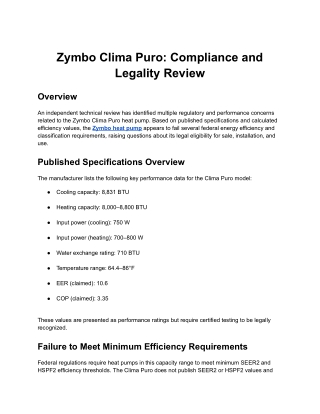 Zymbo Clima Puro_ Compliance and Legality Review