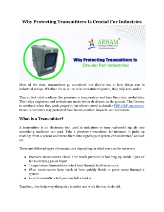 Why Protecting Transmitters Is Crucial For Industries