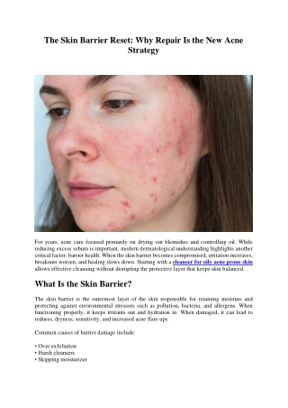 The Skin Barrier Reset- Why Repair Is the New Acne Strategy