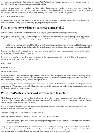 Are CPAP Alternatives Safe? Expert Insights on New Sleep Apnea Devices