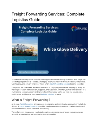 Freight Forwarding Services_ Complete Logistics Guide