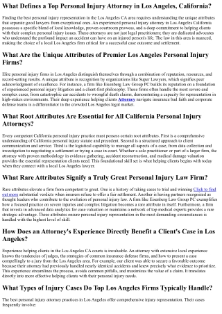 10 Top Personal Injury Attorney Qualities in Los Angeles: Experience, Results, a