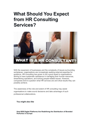 What Should You Expect from HR Consulting Services