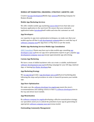 Mobile App Marketing