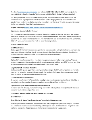 E-commerce Apparel Market | Staying Up to Date with New Development Plans for 20