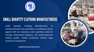 Small Quantity Clothing Manufacturers