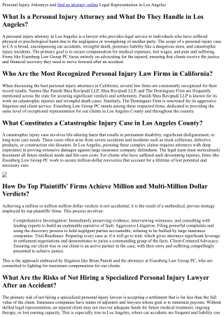 7 Essential Facts About Personal Injury Attorneys and Catastrophic Injury Law Fi