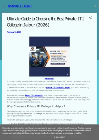 Bhushan ITI - Best Private ITI in Jaipur 2026