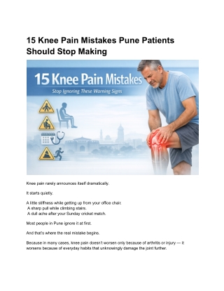 15 Knee Pain Mistakes Pune Patients Should Stop Making