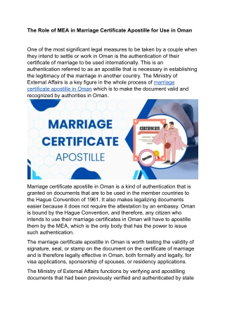 The Role of MEA in Marriage Certificate Apostille for Use in Oman .docx
