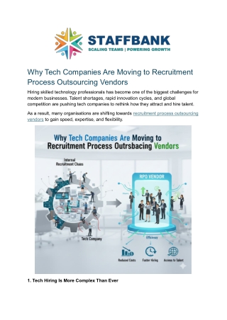 Why Tech Companies Are Moving to Recruitment Process Outsourcing Vendors