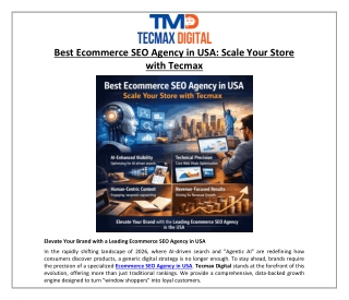 Best Ecommerce SEO Agency in USA - Scale Your Store with Tecmax