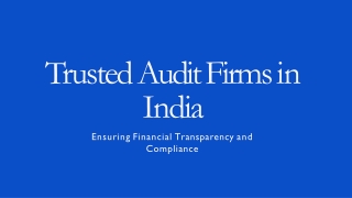 Trusted Audit Firms India