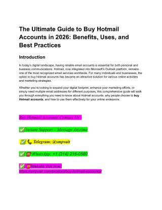 The Ultimate Guide to Buy Hotmail Accounts in 2026_ Benefits, Uses, and Best Practices