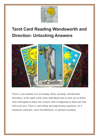 Tarot Card Reading Wandsworth and  Direction: Unlocking Answers