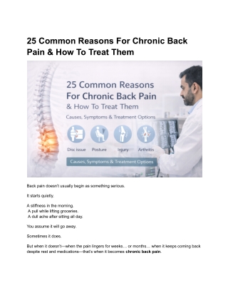 25 Common Reasons For Chronic Back Pain & How To Treat Them
