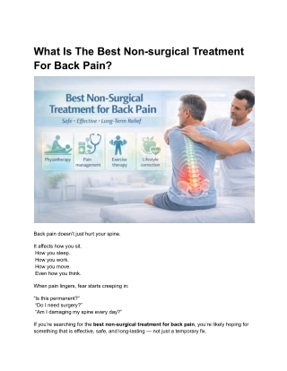 What Is The Best Non-surgical Treatment For Back Pain