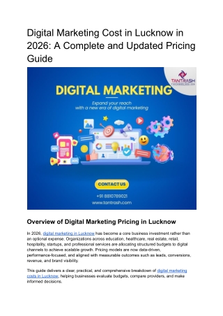 Digital Marketing Cost in Lucknow in 2026_ A Complete and Updated Pricing Guide